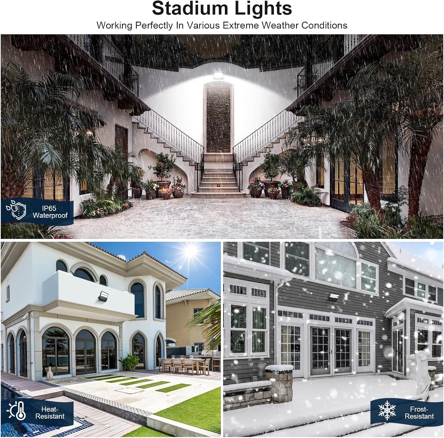LED Stadium Lights, Outdoor Super Bright 240 Watt 36000 Lumen Stadium Flood Light, 5000K 120° Wider Lighting Angle Commercial Arena Lights 110Volt-277Volt (3 Pack)