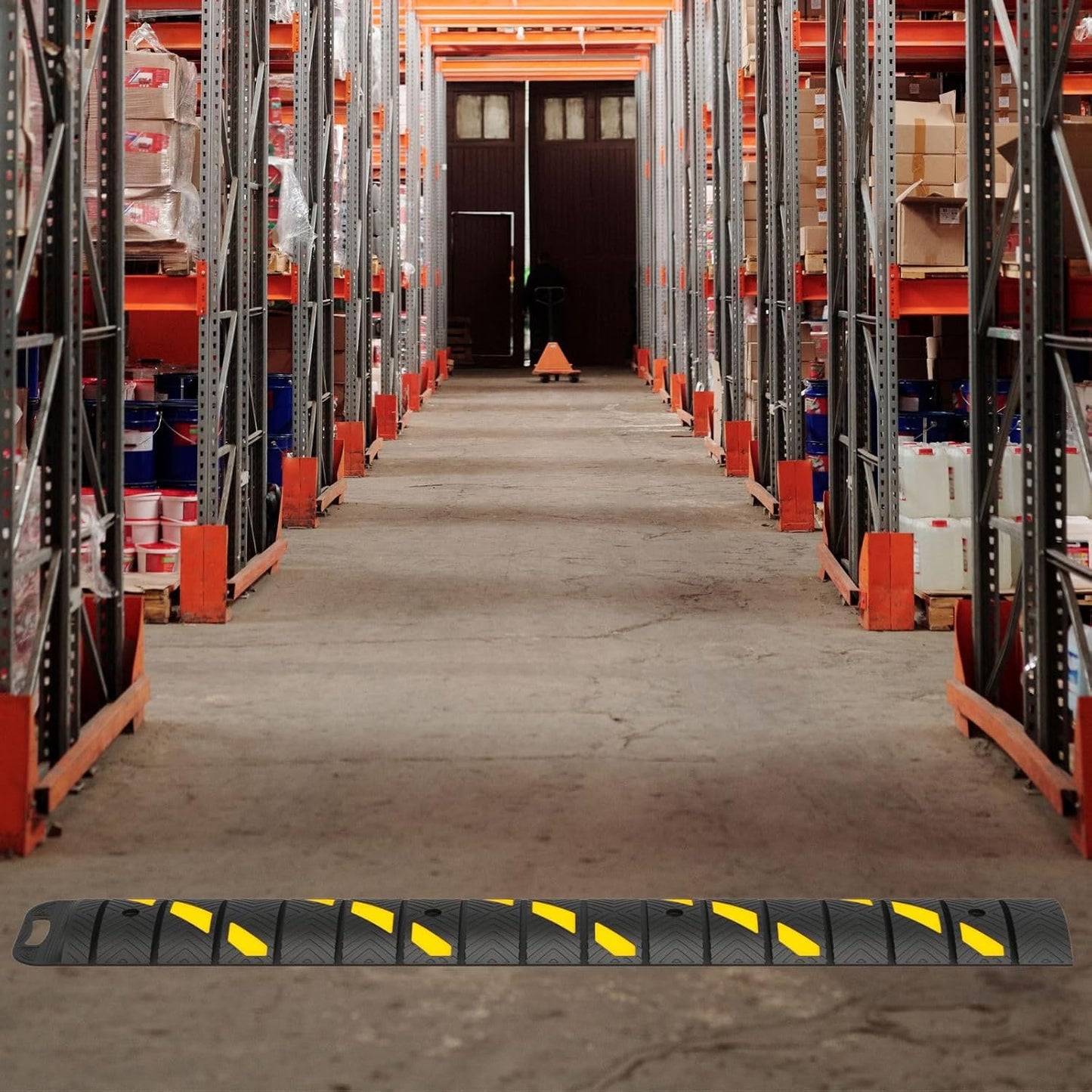 Portable Roll Up Speed Bump - 6Ft Collapsible Speed Humps for Driveway, Garage, Parking Lot - for Asphalt, Concrete, Gravel with Reflective Strips(Roll Up Speed Bump 6 Ft)