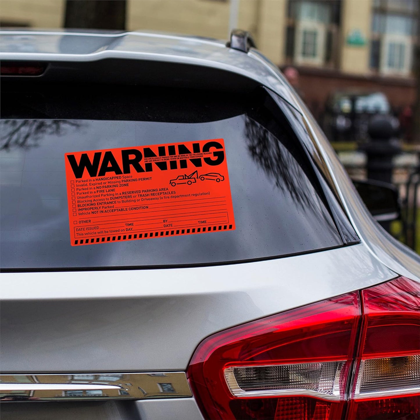 Easykart Labels 250 Parking Violation Notice Tow Stickers for Car Vehicle - Private Parking Warning Adhesive Car Window Fluorescent Labels (5 Pack)