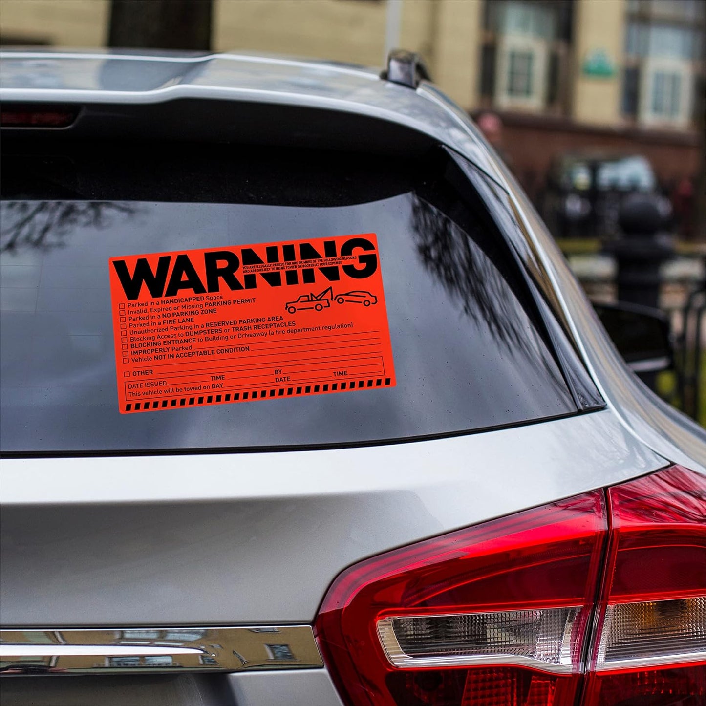 Easykart 500 Parking Violation Notice Stickers - Tow Warning Labels for Car Vehicle Private Parking - Adhesive Window Fluorescent Labels (10 Pack)