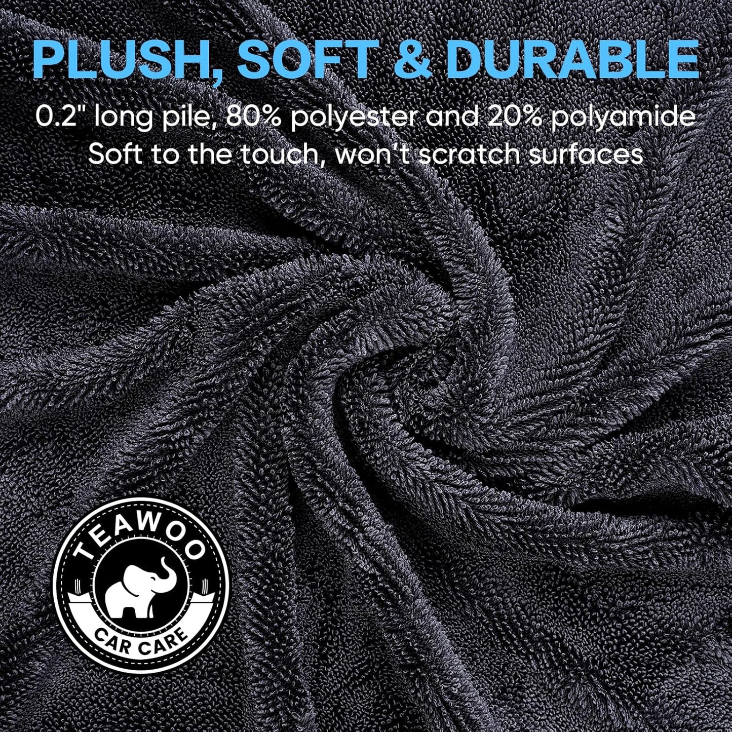 Shiny Wipes Shower Cleaning Cloth, Ultra Absorbent Car Drying Towel, 2 Pack 16 x 24 inch Microfiber Cleaning Cloth for Car, Bath & Househood