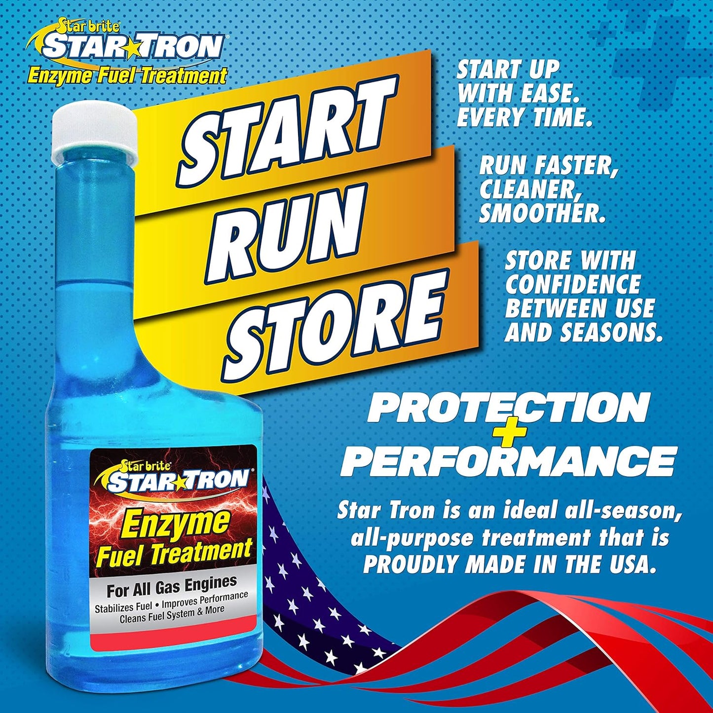 STAR BRITE Star Tron Enzyme Fuel Treatment - Concentrated Formula 32 Fl. Oz. – Treats up to 512 Gallons - Fuel Stabilizer & Treatment, Gasoline Stabilizer, Star Tron Marine Enzyme Fuel Treatment