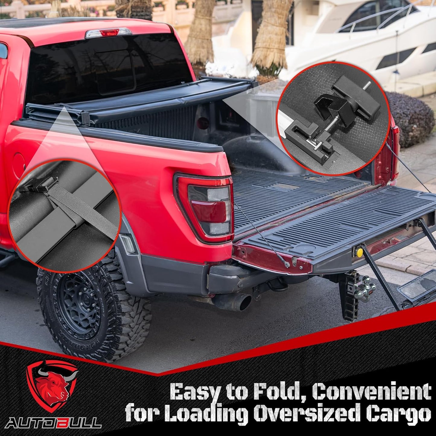 Soft Tri Fold tonneau Cover Compatible with 2022-2025 Toyota Tundra 5.5ft Bed, Vinly Top Alloy Steel Structure