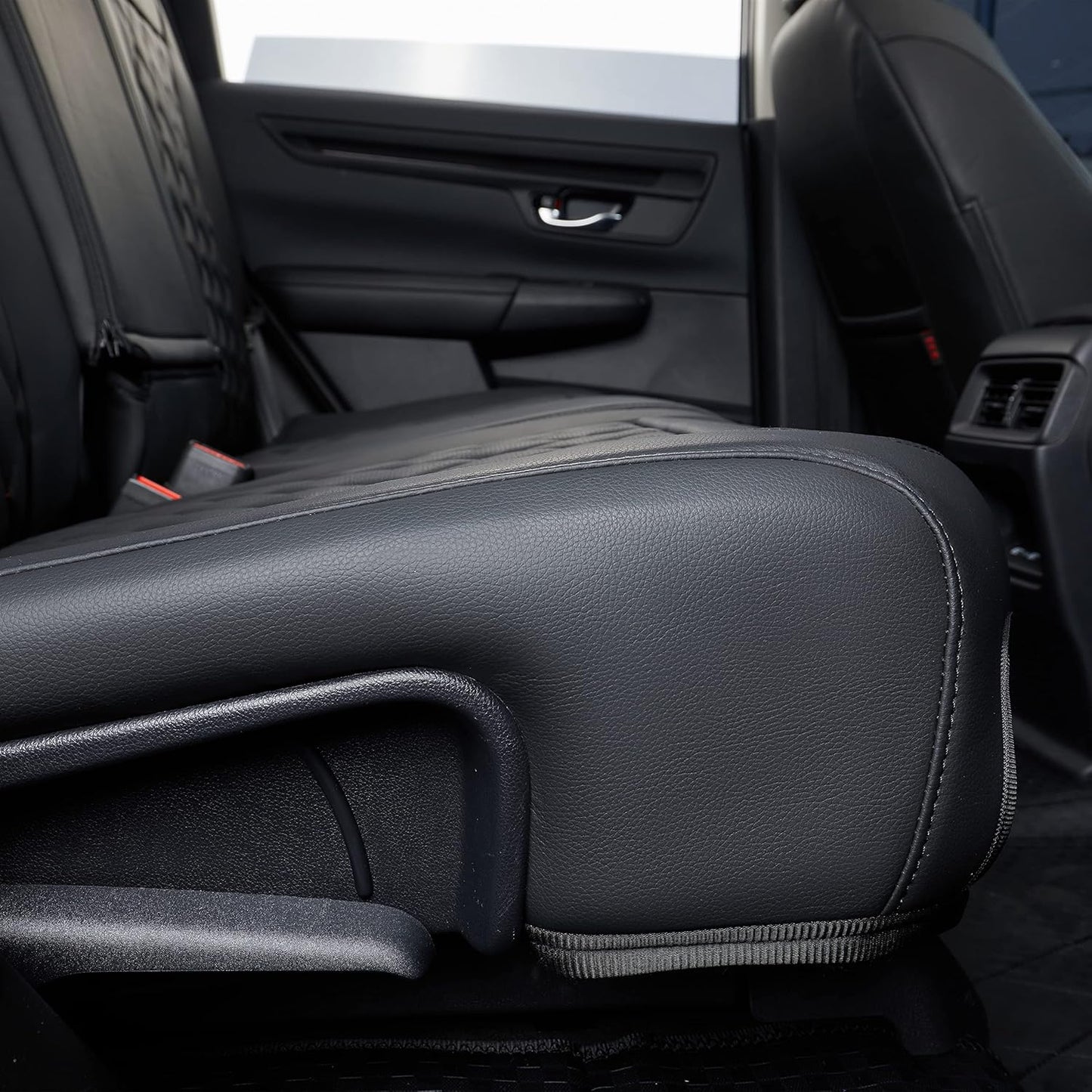 coverdream CRV Waterproof Leather Seat Covers Custom Fit for 2012 2013 2014 Honda CRV EX,SE,EX-L,Touring,Full Coverage,Airbag Compatible,Car Seat Protector(Full Set,Red/Black)