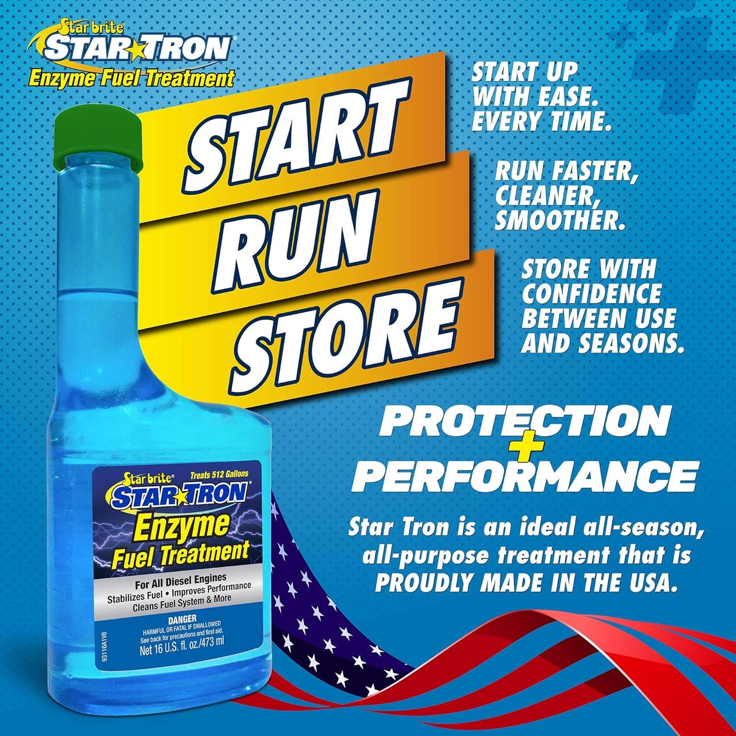 Star Tron Super Concentrated Diesel Formula - Enzyme Fuel Treatment for Enhanced Engine Performance - 1 Oz Treats 32 Gallons - Stabilize & Rejuvenate Diesel, Biodiesel & All Regular Gasoline