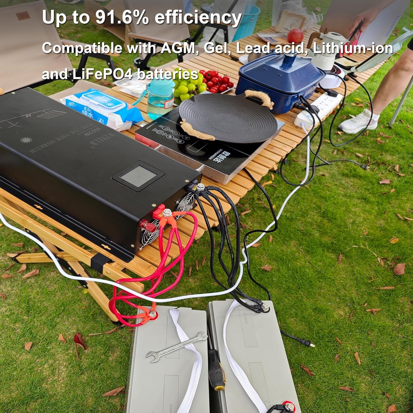 WZRELB 8000W 48V Pure Sine Wave Inverter,48 Volt DC to AC 120V 240V Split Phase Power Inverter,2*AC Hardwire Terminal,16KW Surge,High Efficiency up to 91.6% with LCD Display