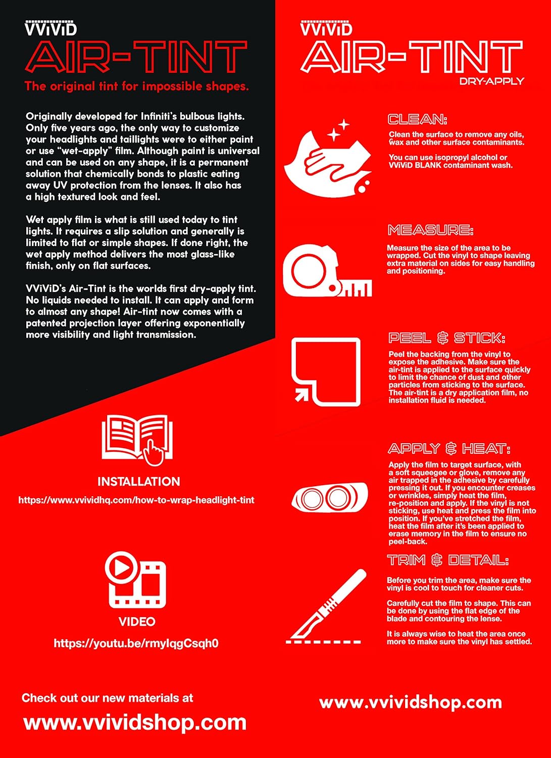 VViViD Air-Tint Extra-Wide Headlight Taillight Vinyl Tint Wrap 16 Inch x 48 Inch Roll Including Yellow Detailer Squeegee & 2X Black Felt Edge Decals (Gold Yellow)