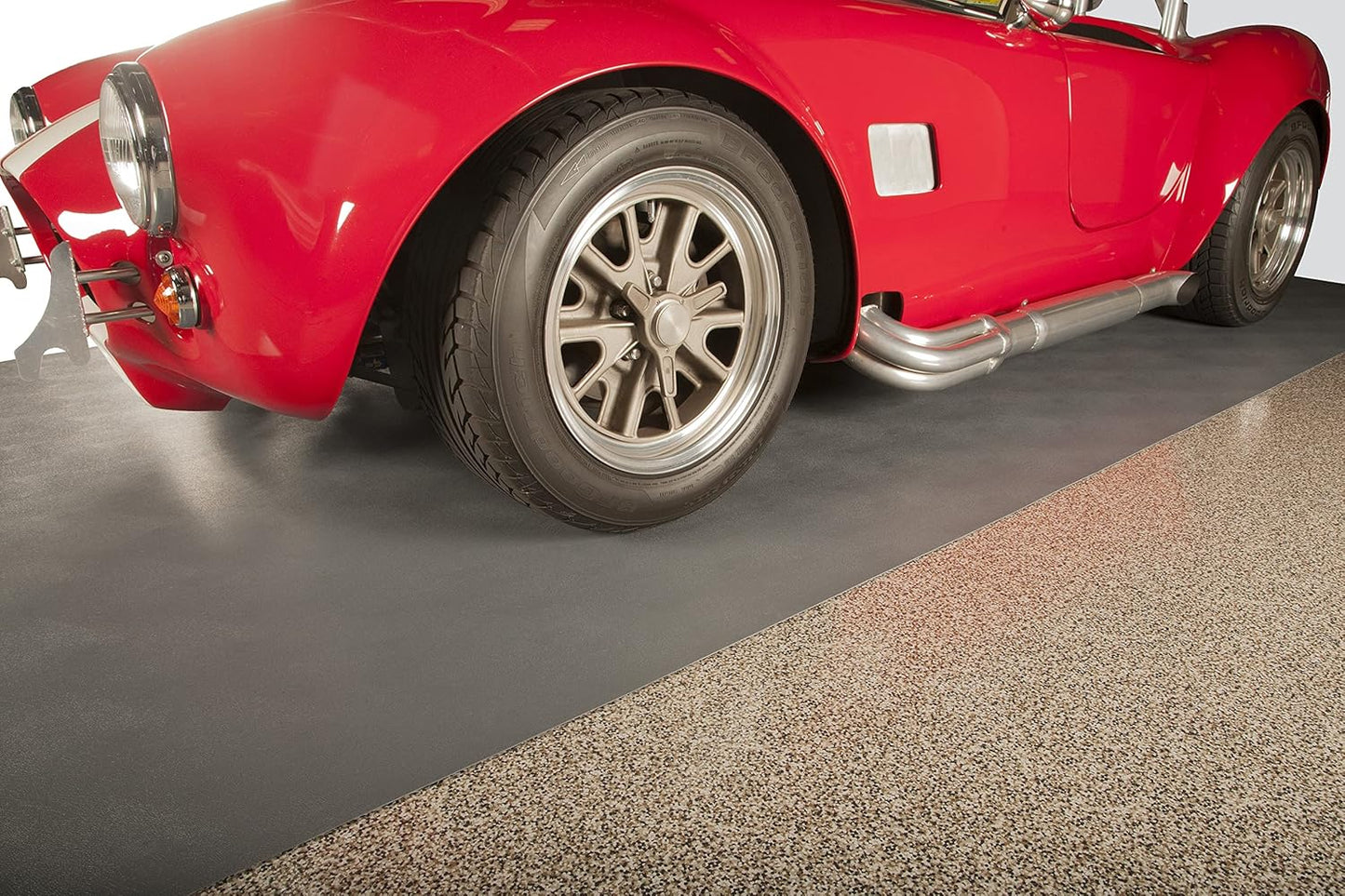 G-Floor Seamless Sheet Vinyl Shed Flooring Cover with Bonded Fibrous Backing - Levant Pattern (8' x 8', Slate Grey)