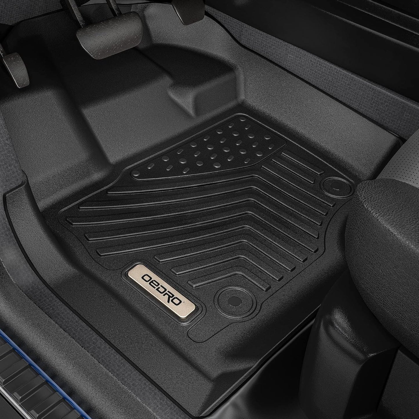 OEDRO Floor Mats Compatible with 2019-2025 Nissan Altima, Unique Black TPE All-Weather Guard Includes 1st and 2nd Row Full Set Liners