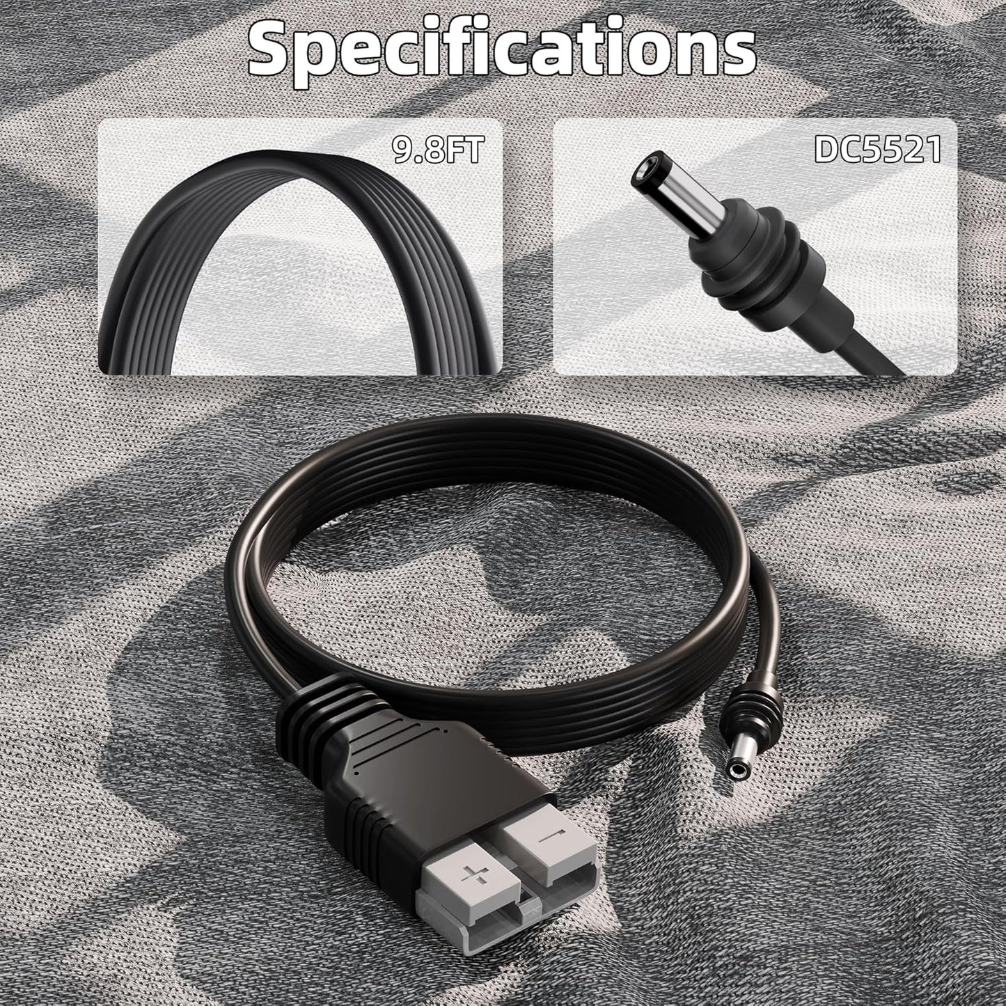 Starlink Mini Power Cable with Anderson Plug to 5.5 x 2.1mm DC Male Adapter Cord, Portable, Anderson Connector 9.8FT 18AWG Accessories DC5521 for Car Camp Trailer Travel