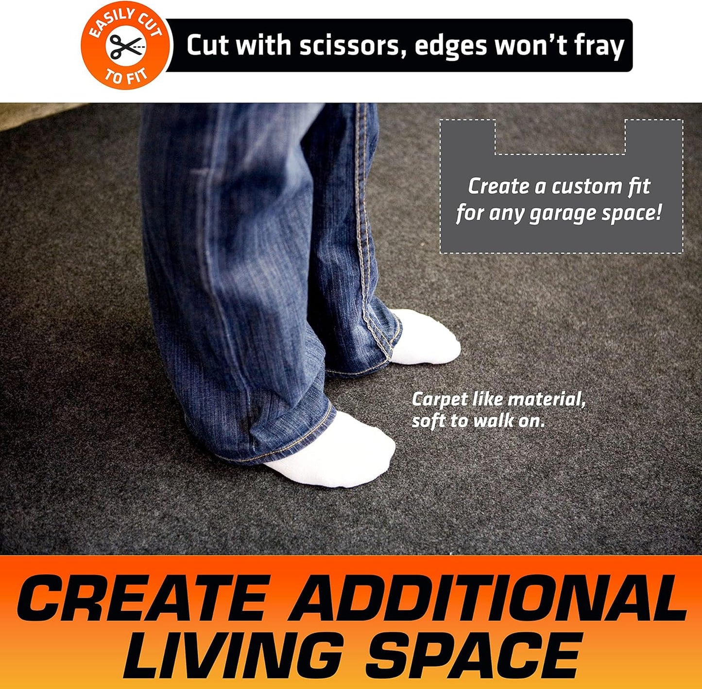 Armor All Original XL Garage Floor Mat, (22' x 8'10"), (Includes Double Sided Tape), Protects Surfaces, Transforms Garage - Absorbent/Waterproof/Durable (USA Made) (Charcoal)