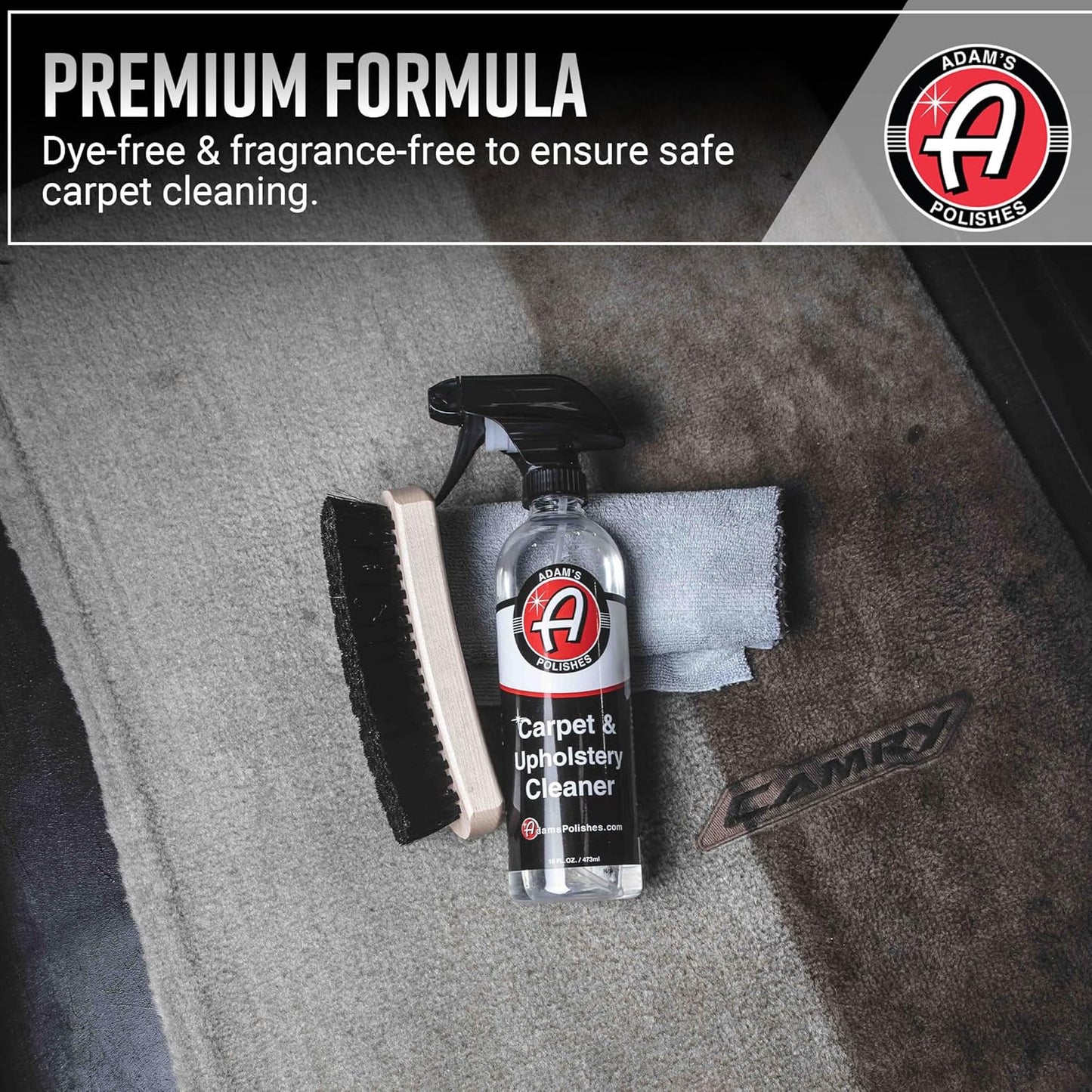 Adam's Polishes Carpet & Upholstery Cleaner - Powerful Carpet Cleaner For Auto Detailing | Cloth, Upholstery & Fabric Car Interior Cleaning Solution | Stain Remover Spray For Car Seat, Floor Mats