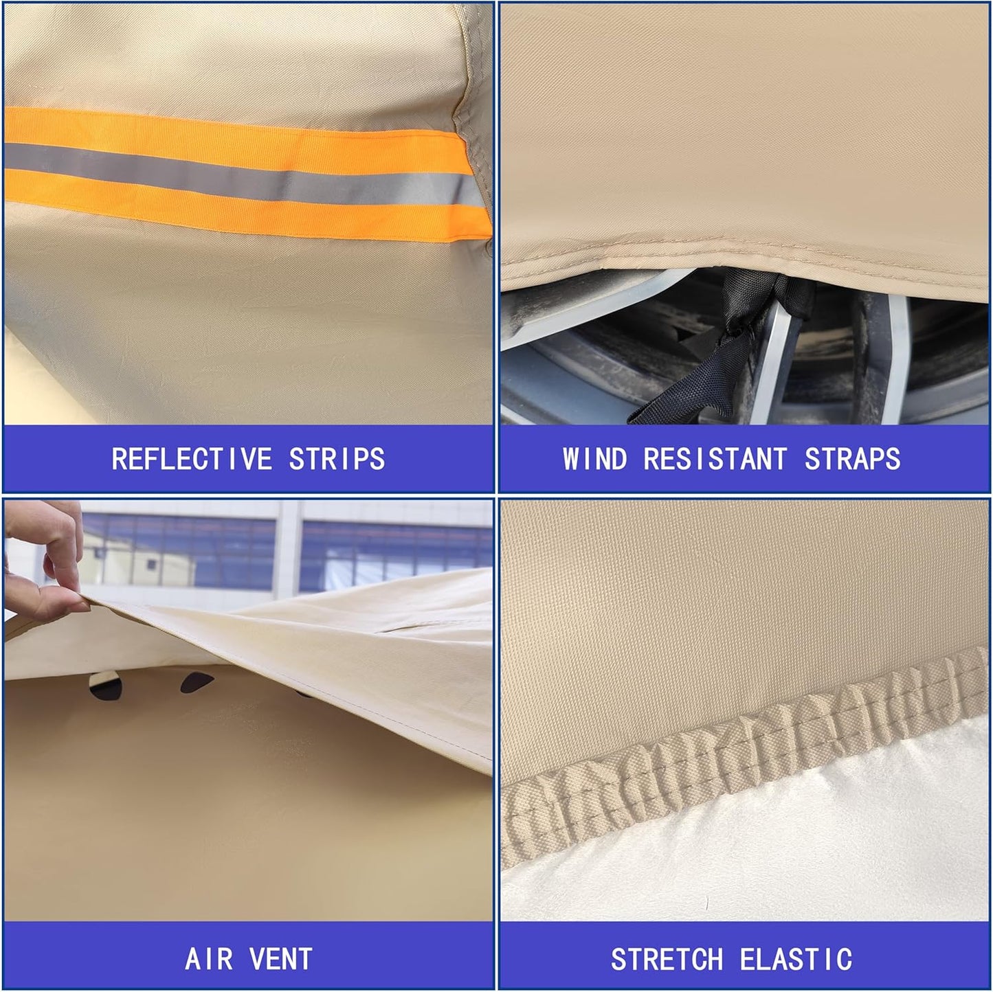 Heavy Duty Outdoor Car Cover Custom Fit for Toyota Highlander,Windproof All Weather Waterproof Sun Rain UV Dust Snow Protection Outdoor Car Covers