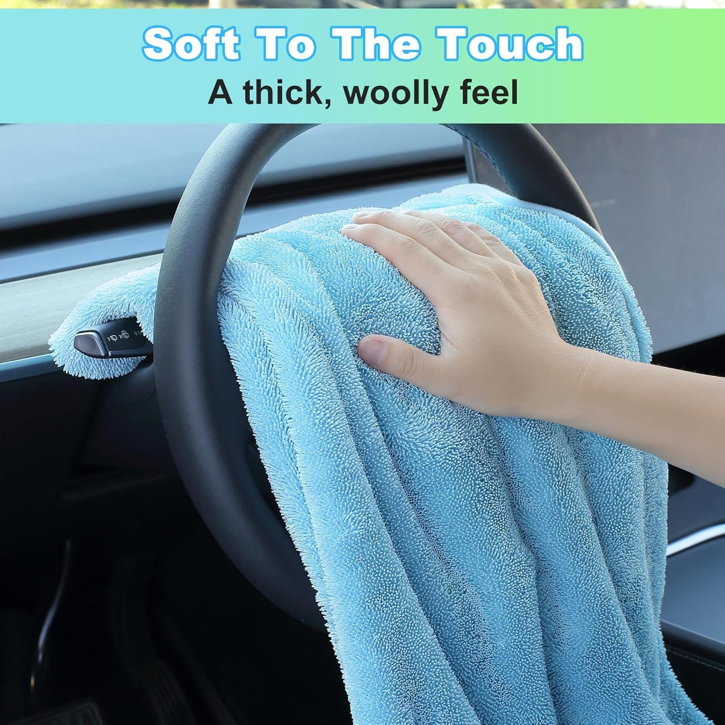 JOYMOOP Car Dry Towel, Quick Drying, Large Size, Microfiber Cleaning Cloth, Blue, 29.5 X 63 Inches, 1 Pack for Boates, RVs, SUVs, Trucks, Cars