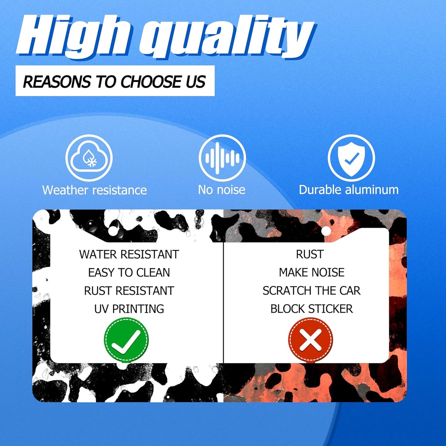 Black White Cows Texture License Plate Frame Animal Cowhide Print License Plate Stainless Steel Funny License Plate Holder Accessories Car Decoration with Screws Fits Standard Vehicles Size12.3 x6.3