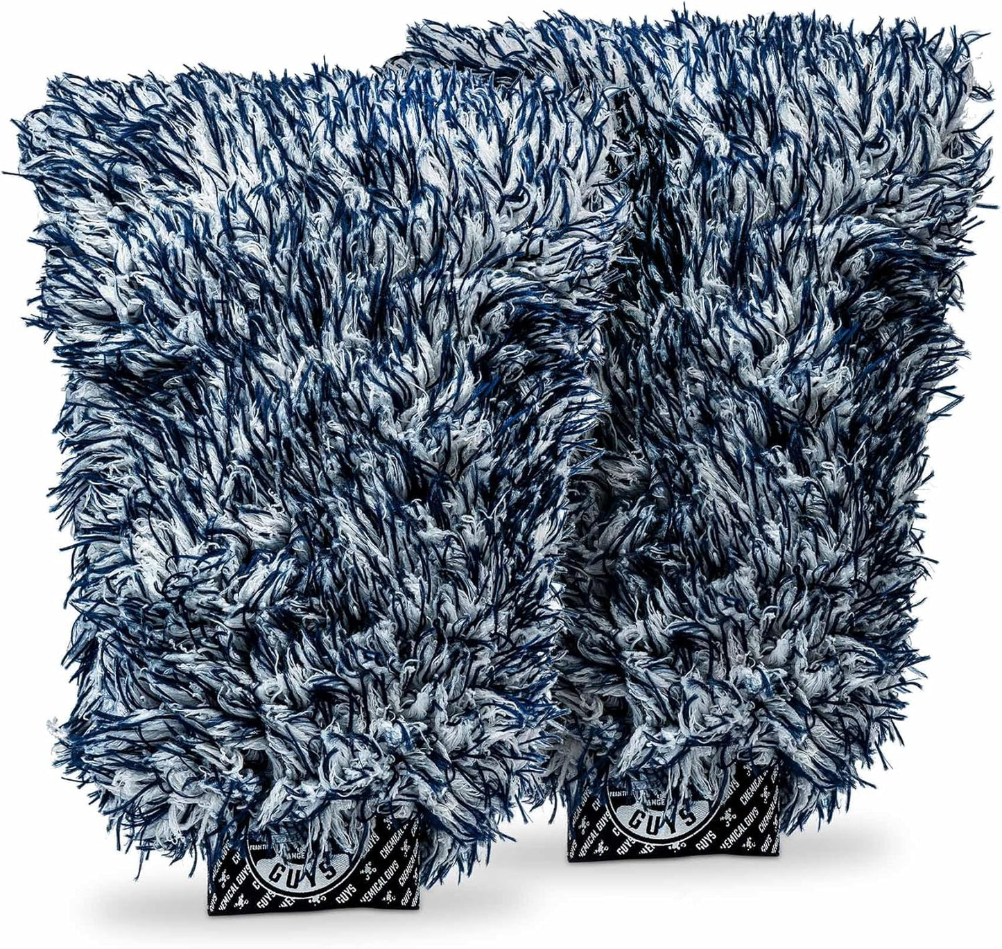 Chemical Guys, The Dually, Dual-Fiber, Wet-Dry Use, Microfiber Wash Mitt, (Car Wash Mitt Great for Car, Truck, SUV, RV, & More) Dark Blue + White, (2 Pack) MIC51702
