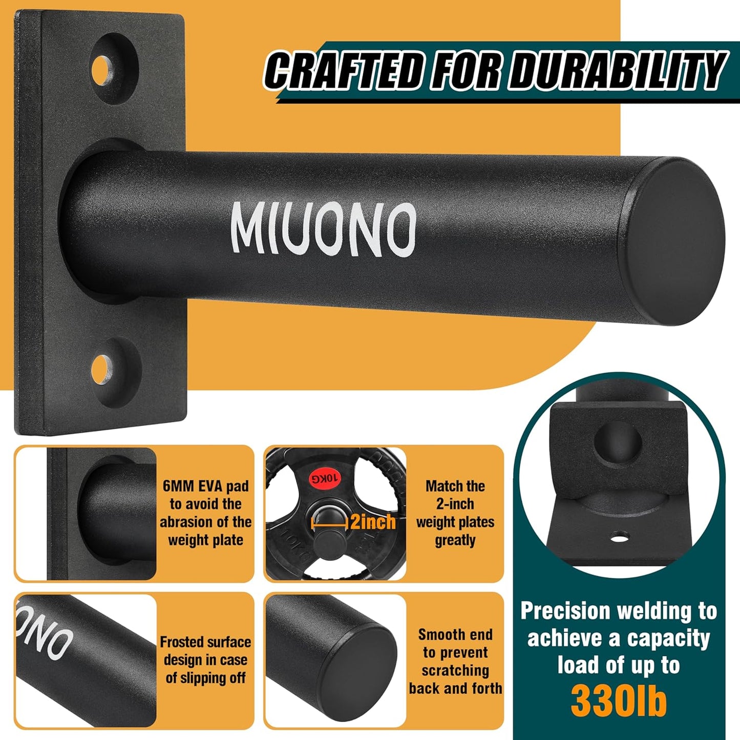 Weight Plate Holder, Wall Mounted Weight Rack Storage for Weight Plates, Home Gym Organizer