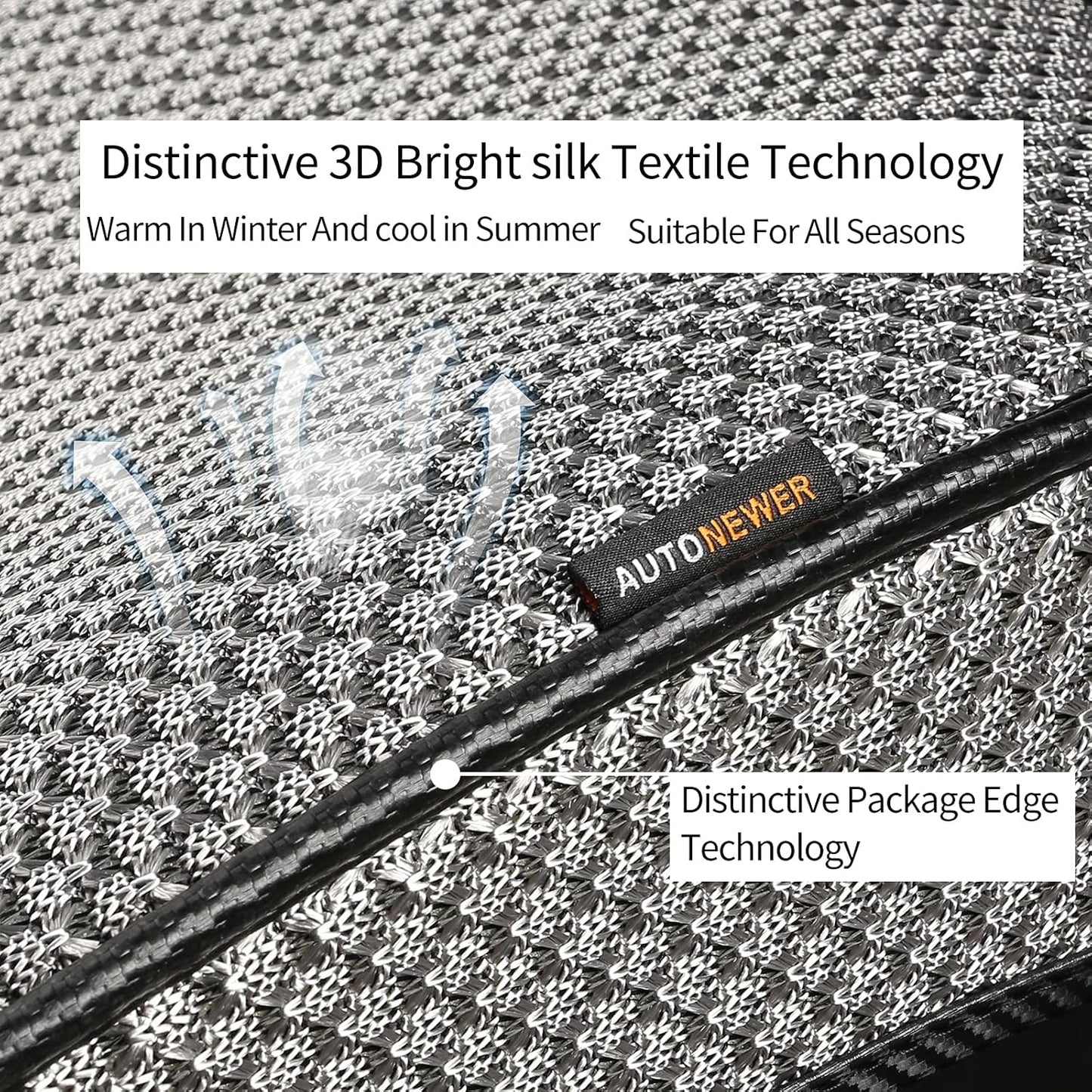 Auto Newer Breathable Universal Four Seasons Car Seat Covers, Luxury Include Front Car Seat Protector and RearCar Seat Cushion,Compatible with 95% Vehicles， Fit for Cars Truck SUV (Grey,3PCS)