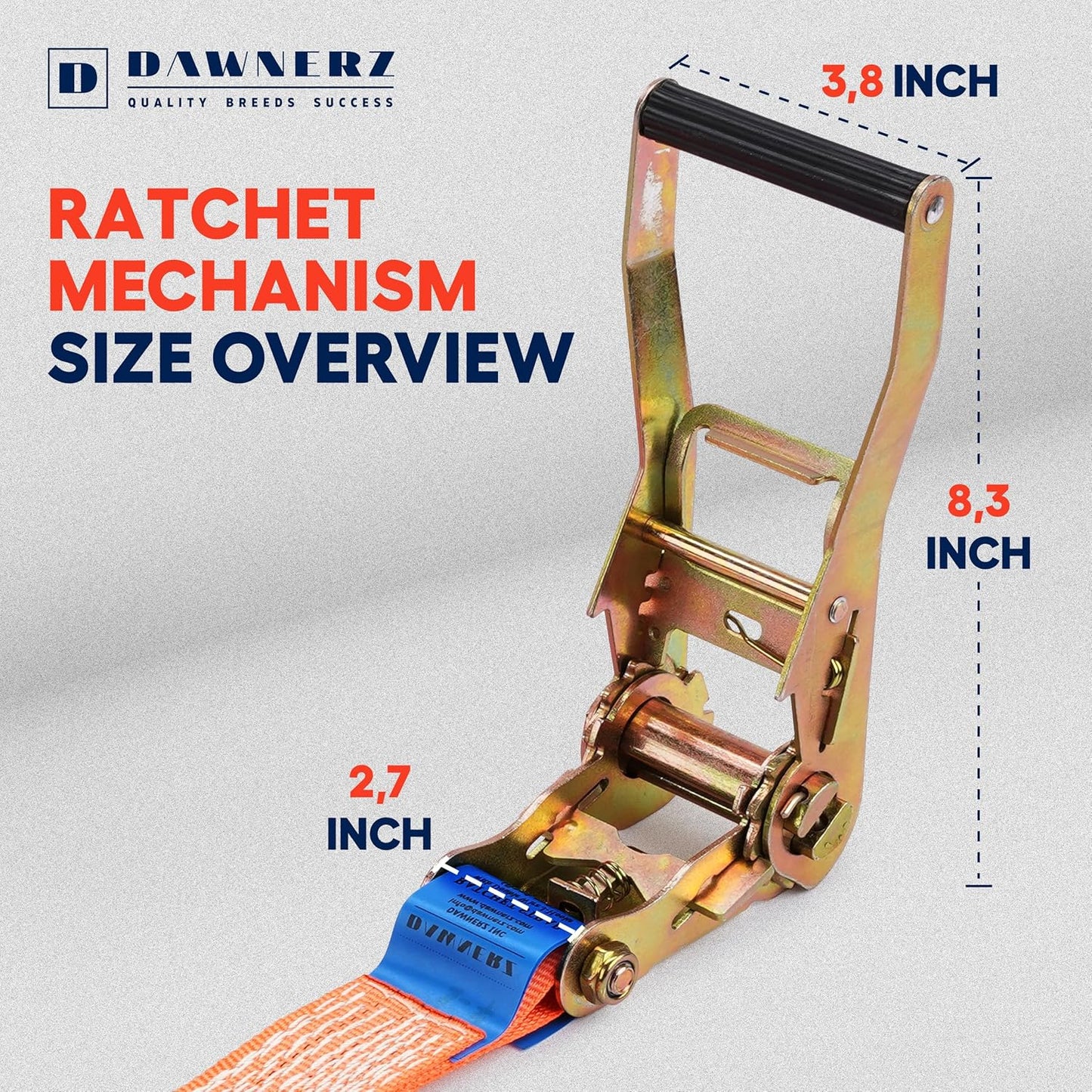 Heavy Duty Ratchet Straps 2" x 14' - 6600 Lb Breaking Strength Tie Down Straps with Double J Hooks for Trucks and Trailers